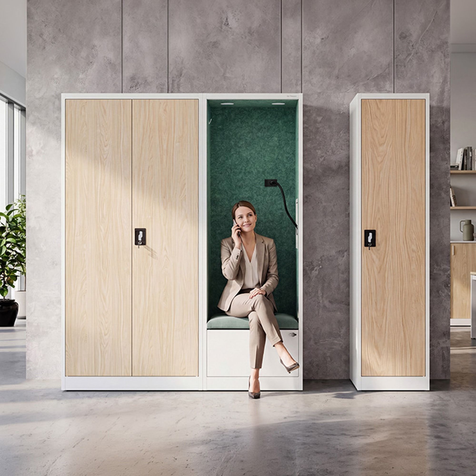 Szafa z siedziskiem i strefą wyciszenia SALLY MentalBox 1850 x 600 x 400 mm