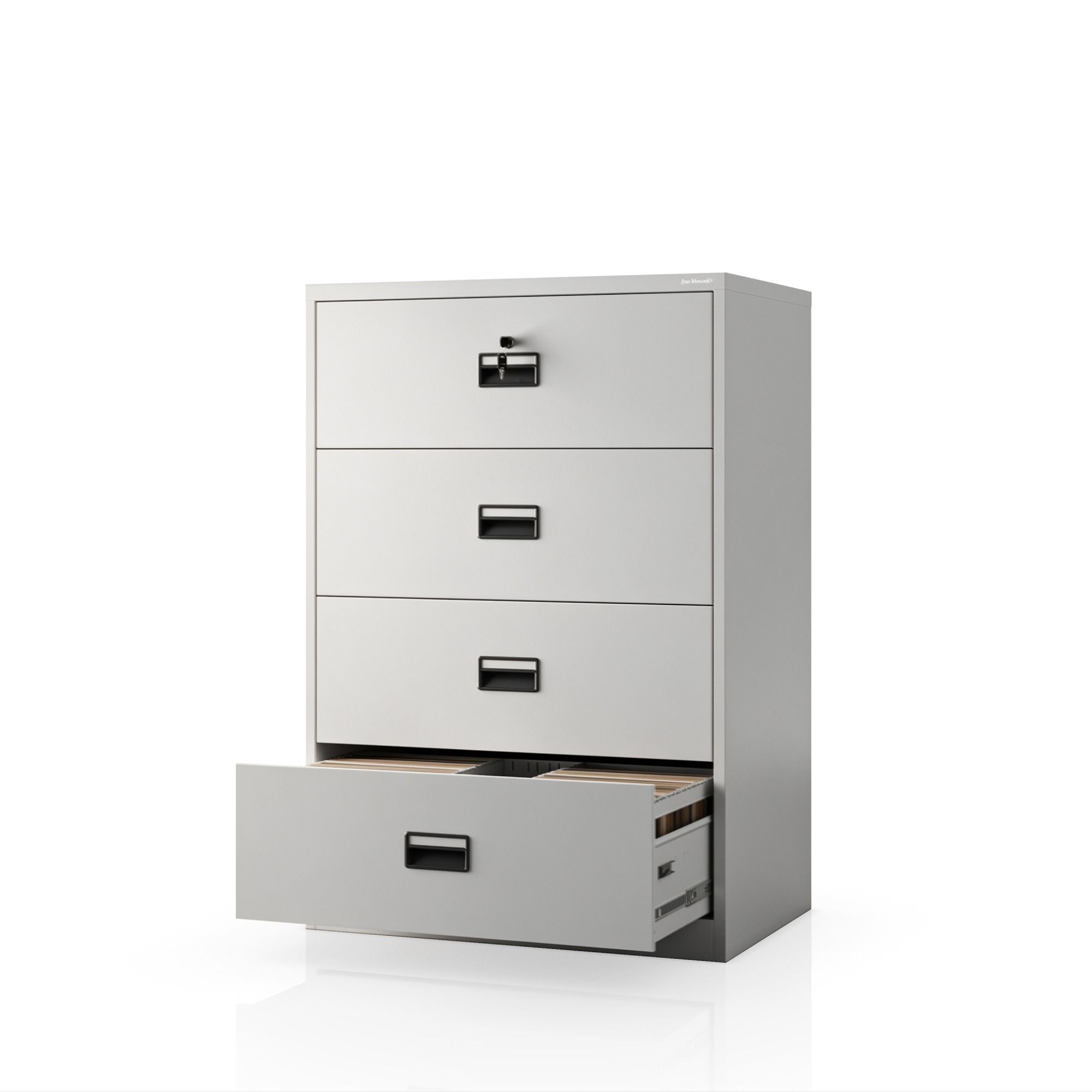Szafa kartotekowa metalowa z 4 szufladami szara, 900x1320x600 mm: SARA XL V4
