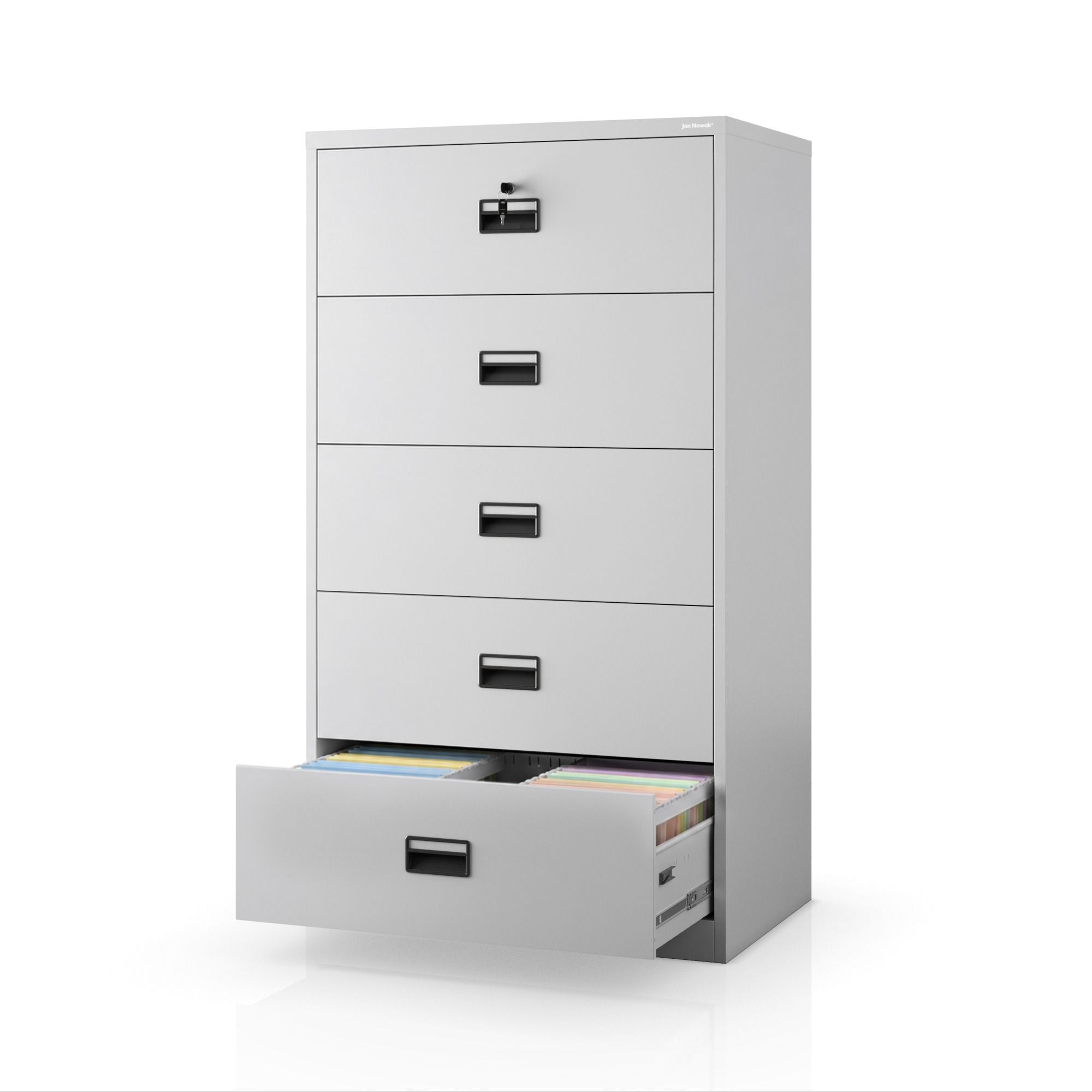 Szafa kartotekowa metalowa z 5 szufladami szara, 900x1620x600 mm: SARA XL V5