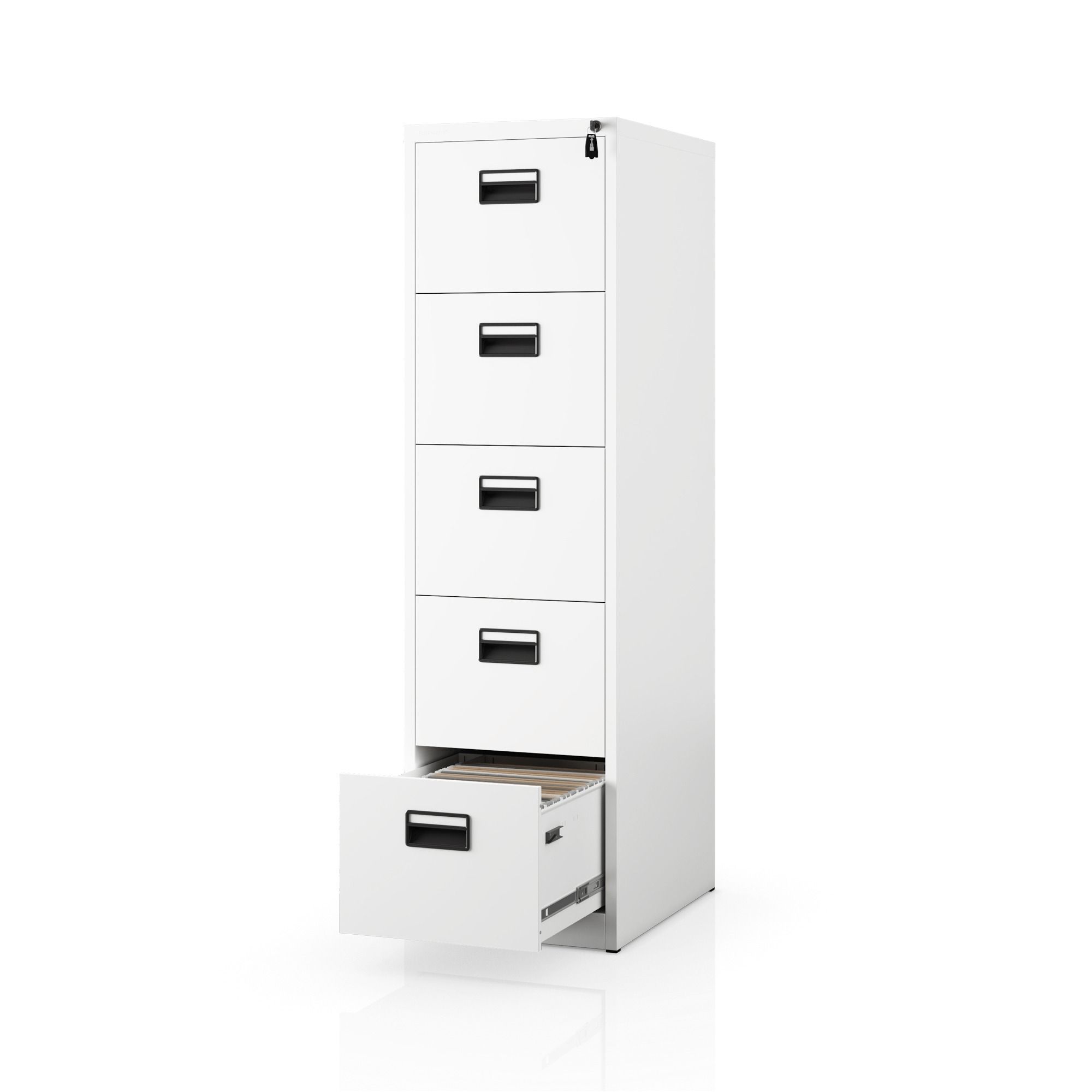 Szafa kartotekowa metalowa z 5 szufladami biała, 460x1625.5x600 mm: SARA V5