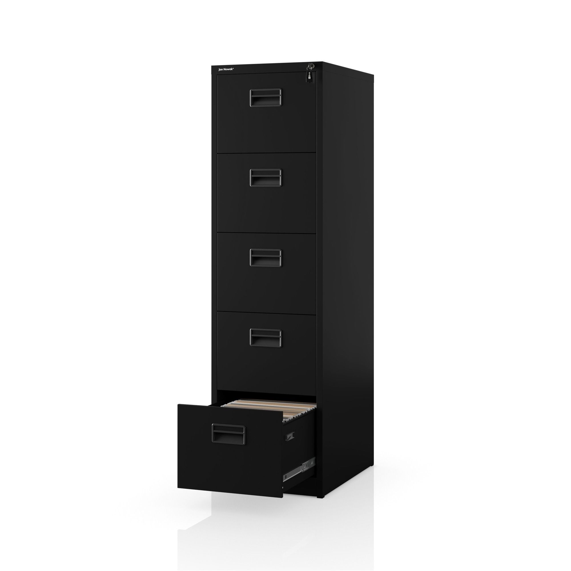 Szafa kartotekowa metalowa z 5 szufladami czarna, 460x1625.5x600 mm: SARA V5