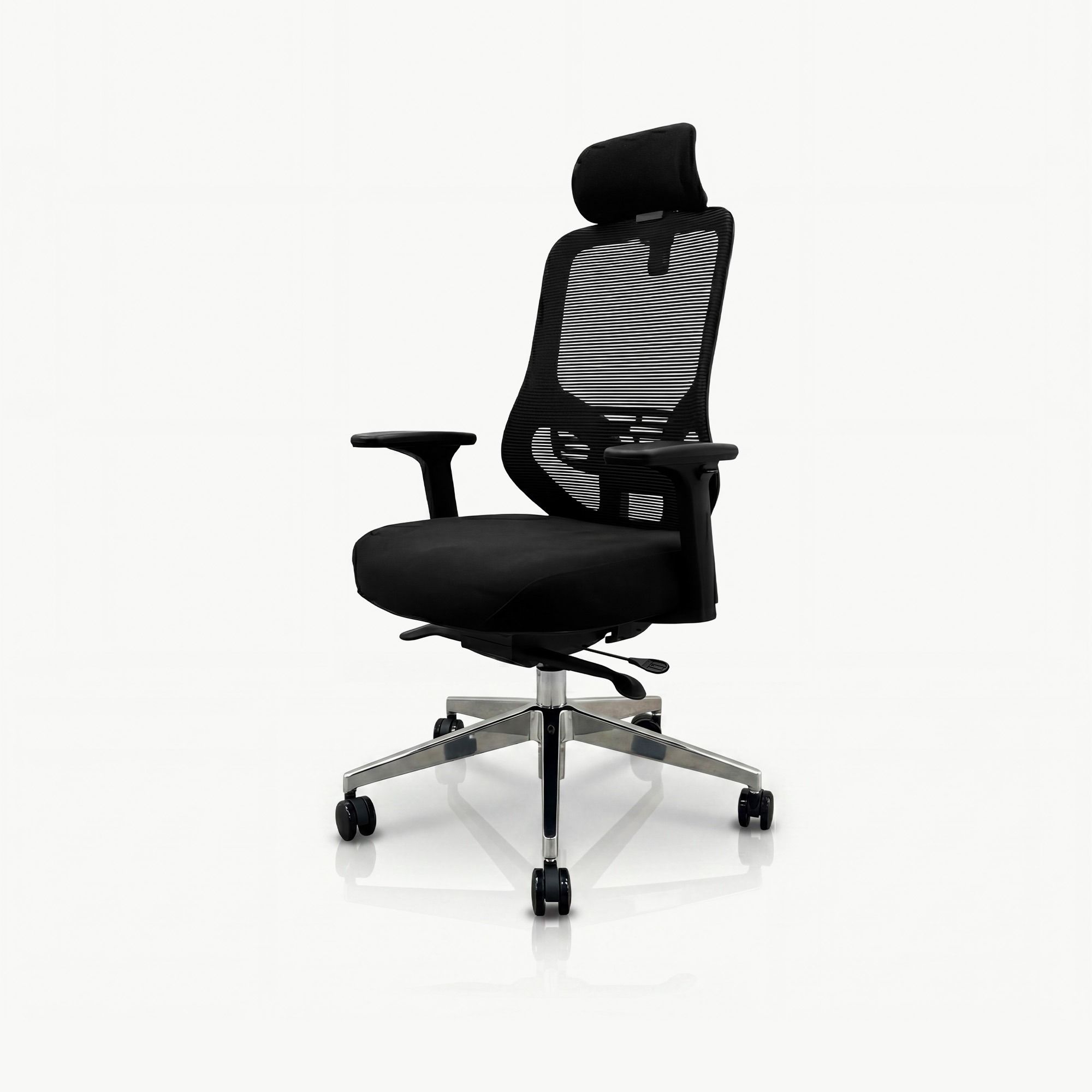 Fotel biurowy ergonomiczny z siatką czarny: AXIS