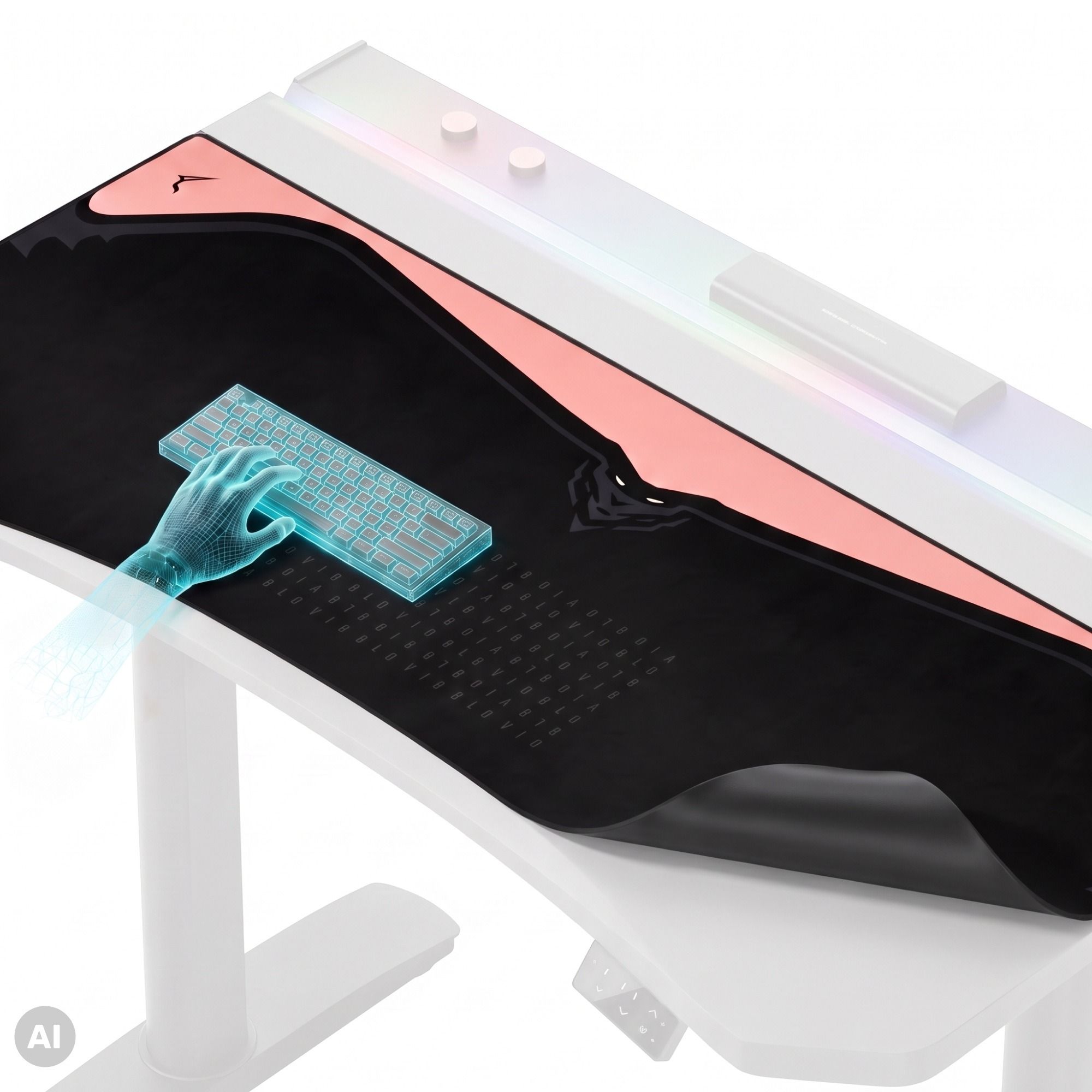 Podkładka gamingowa na biurko ochronna, duża Diablo X-Forge Black Akira Pink 140 x 52 cm