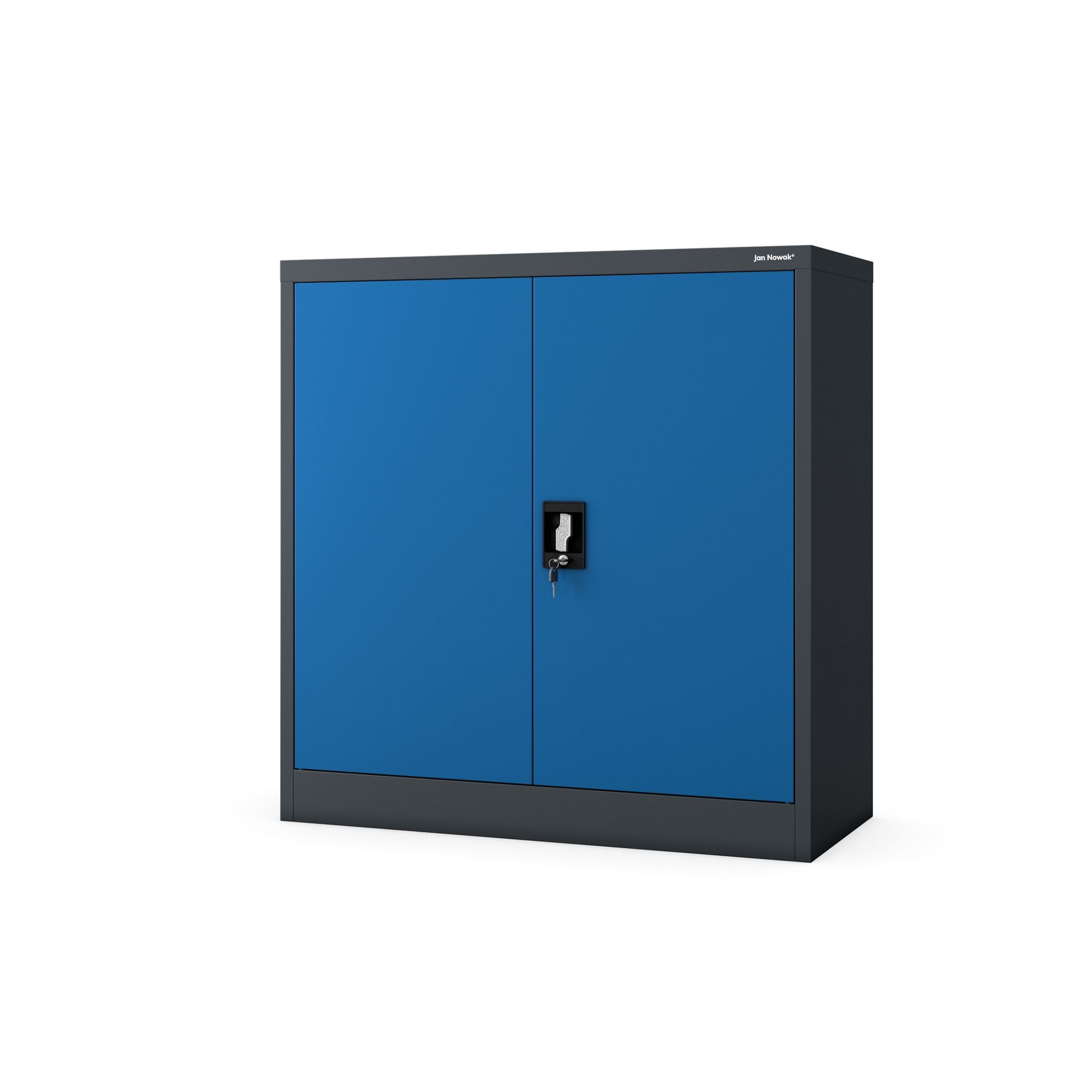 JAN NOWAK model BEATA 900x930x400 metalowa szafka z drzwiami: antracytowo-niebieska