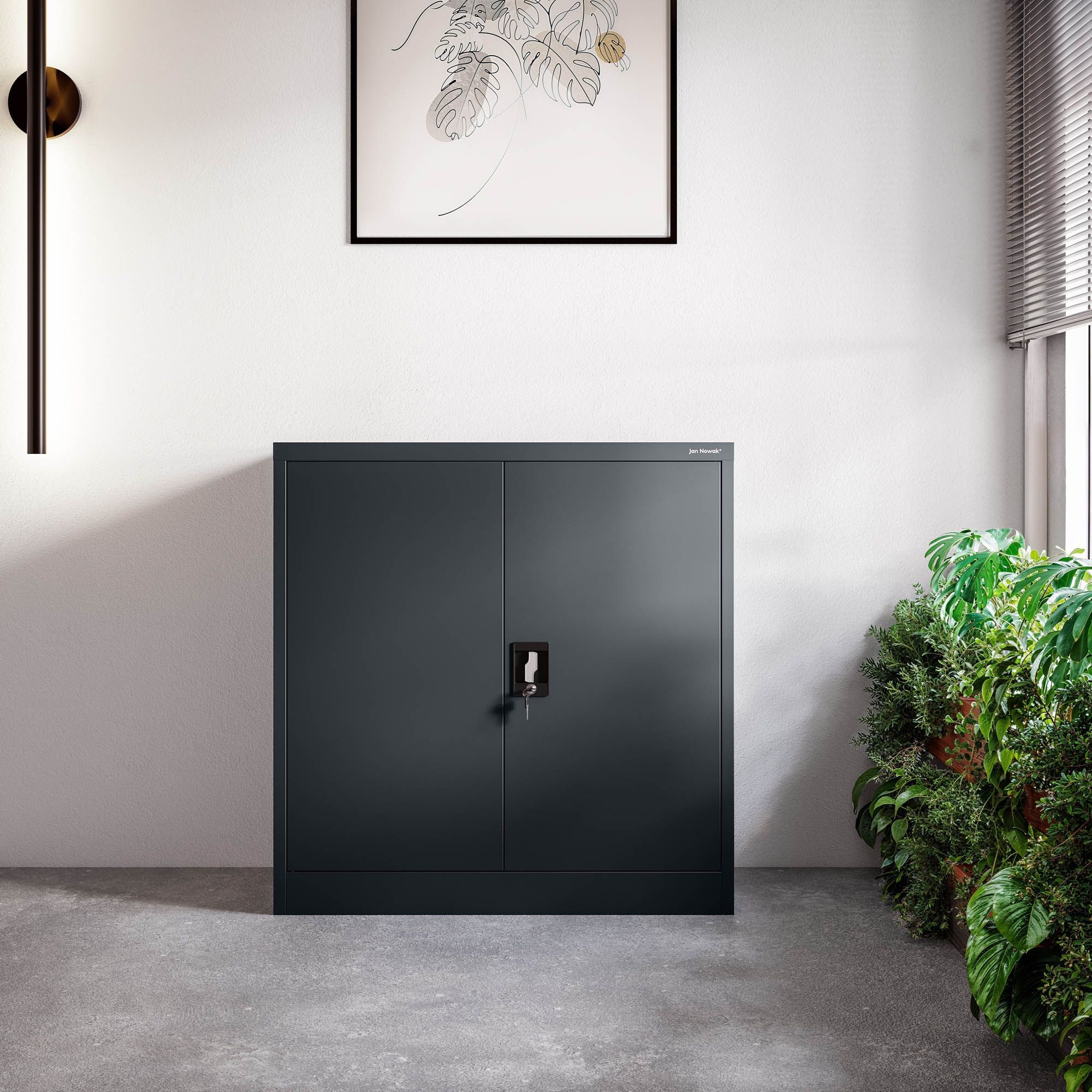 JAN NOWAK model BEATA 900x930x400 metalowa szafka z drzwiami: antracytowa