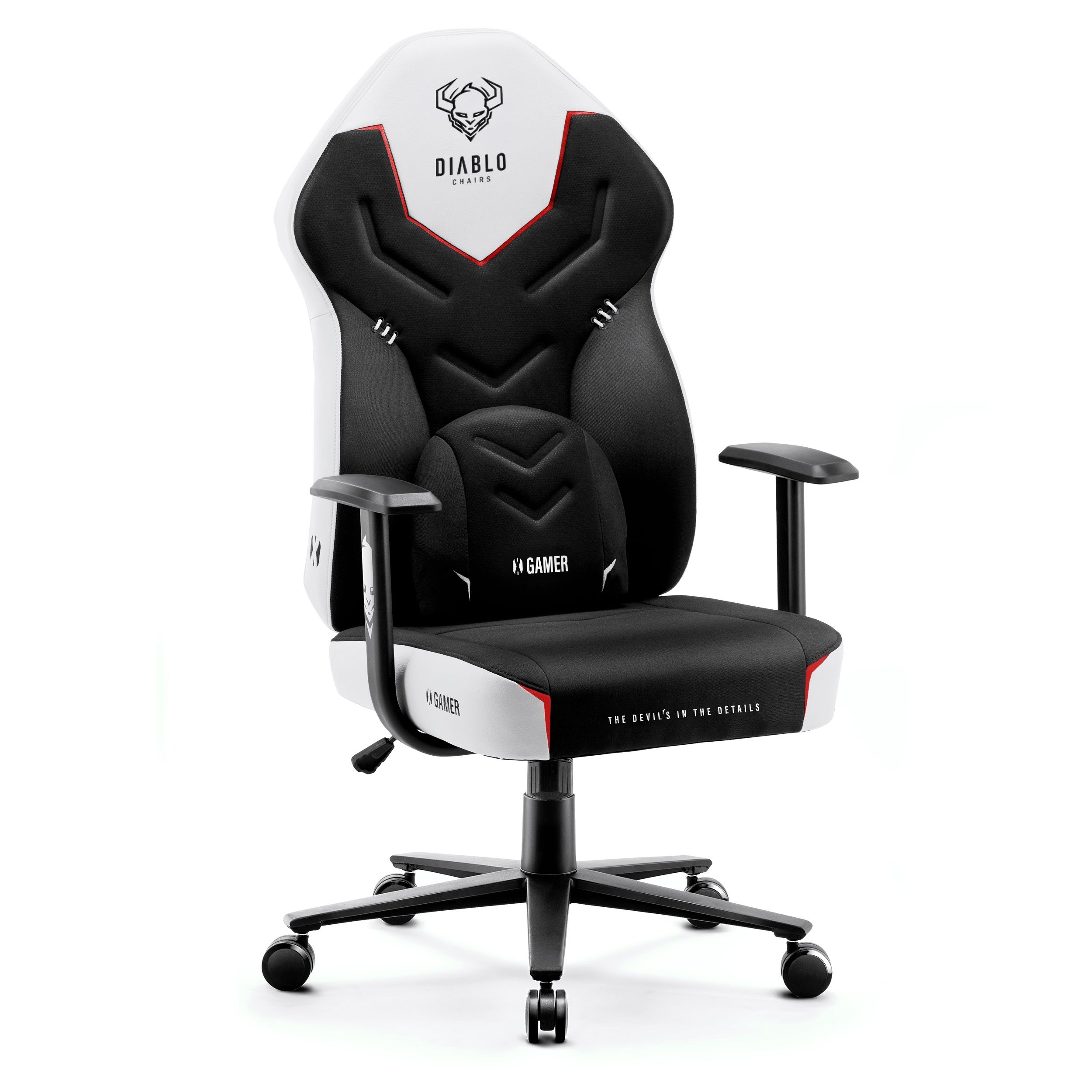 Fotel gamingowy materiałowy Diablo X-Gamer 2.0 Snow White: Normal Size