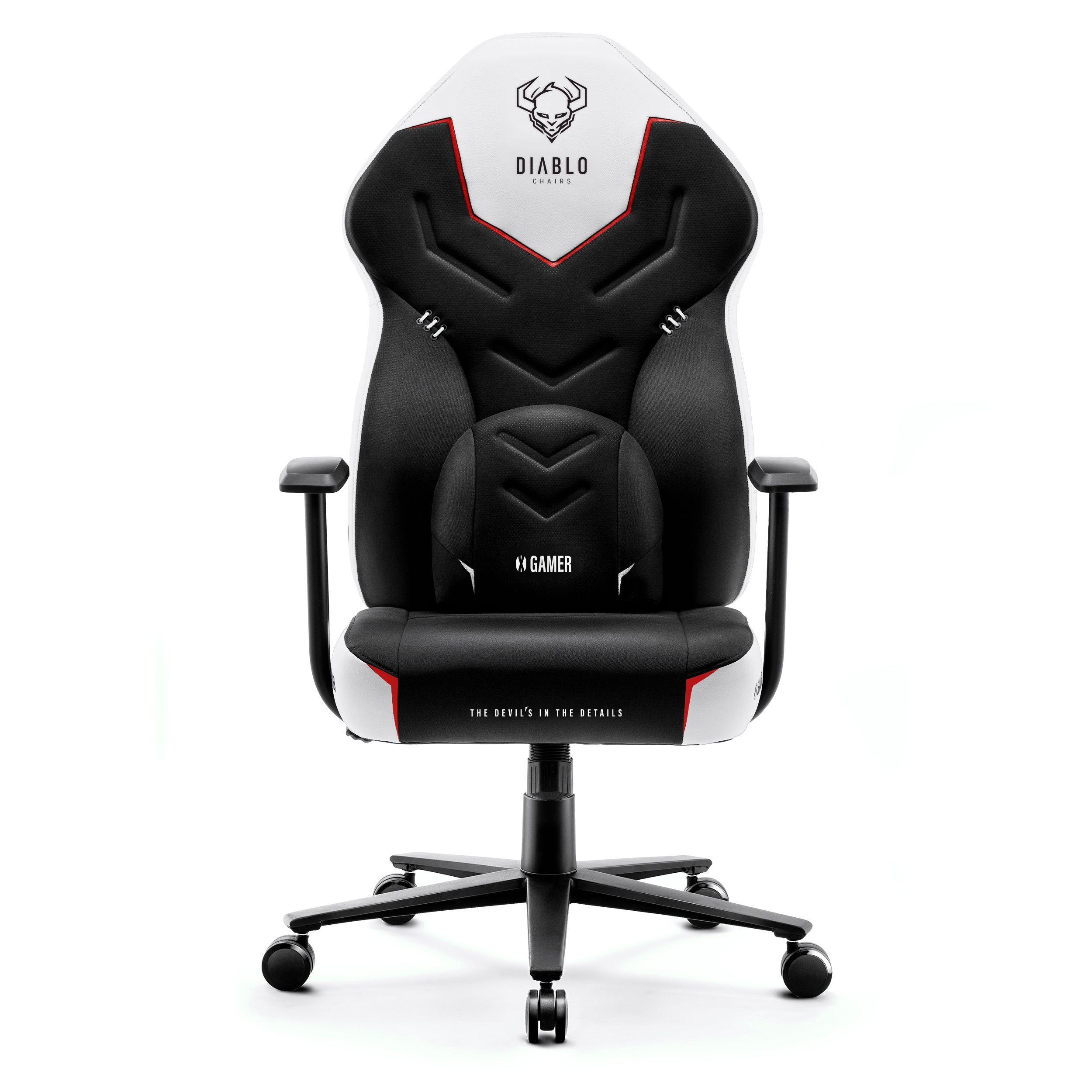 Fotel gamingowy materiałowy Diablo X-Gamer 2.0 Snow White: Normal Size