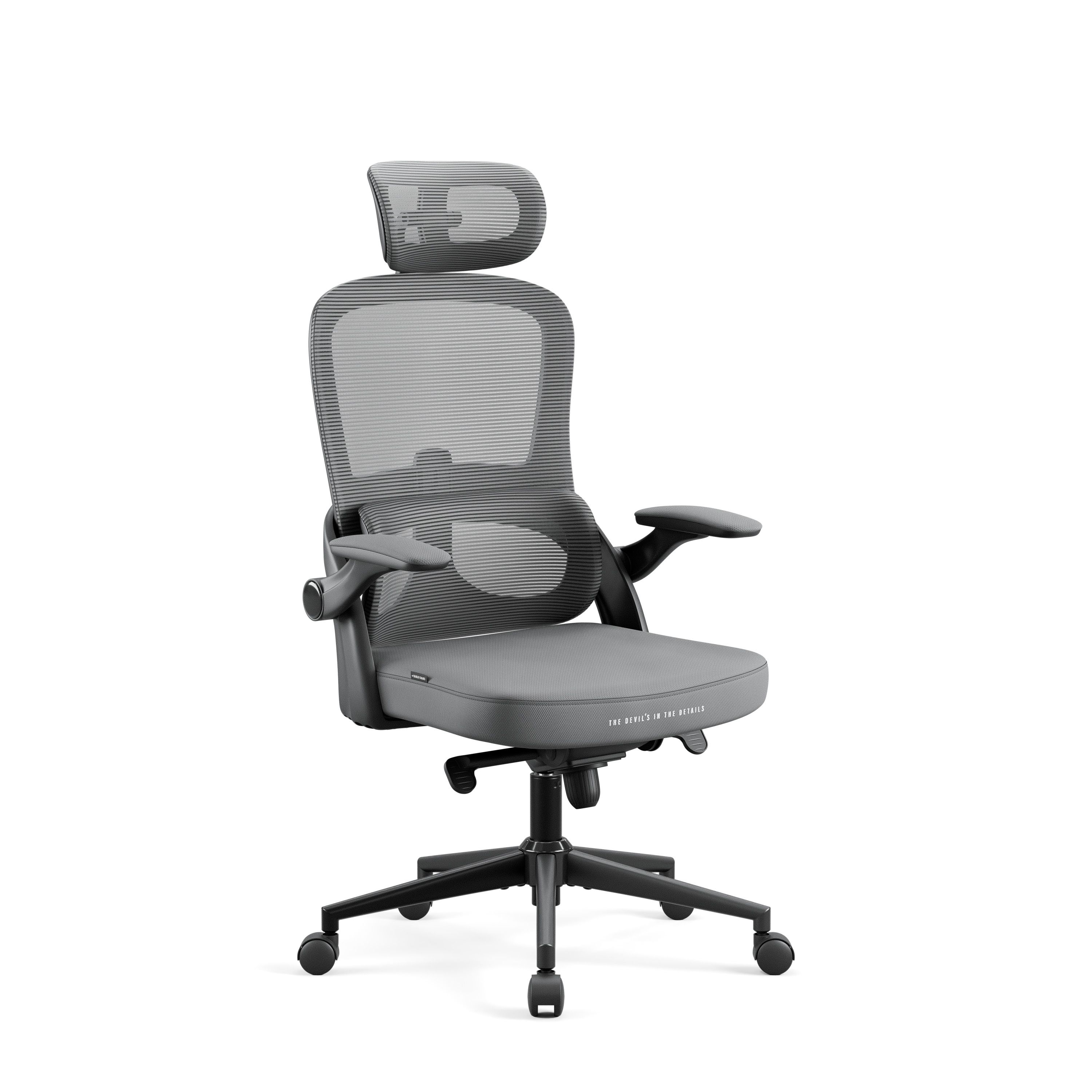 DIABLO CHAIRS V-LIGHT fotel szary | Ergonomischer Stuhl grau | chair gray