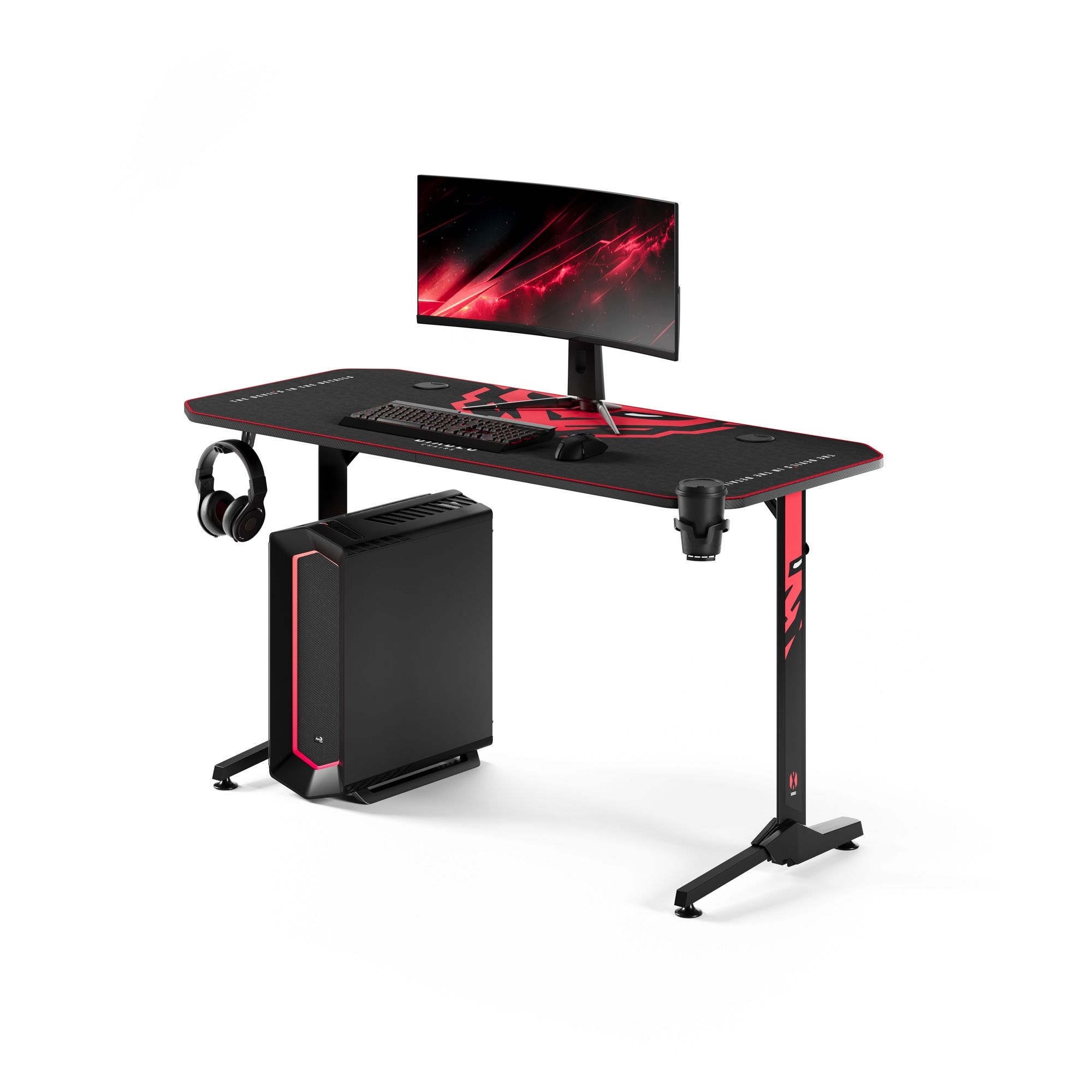 X-MATE 1400 2024 biurko czarne | Gaming Desk black | Gaming Tisch Schwarz