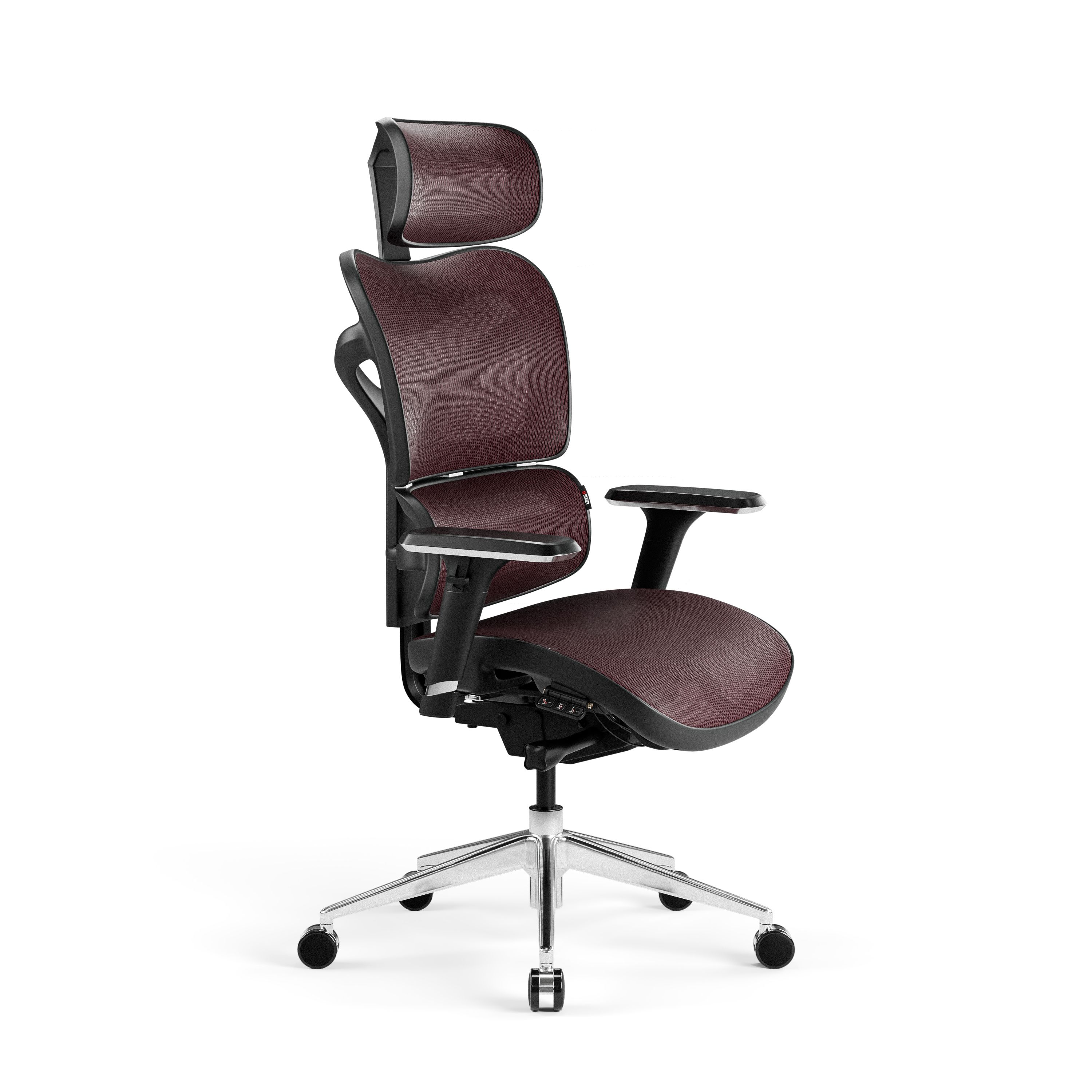 (WYW) DIABLO CHAIRS V-COMMANDER fotel czarno-burgundowy | Ergonomischer Stuhl schwarz-burgundrot | chair black-burgundy