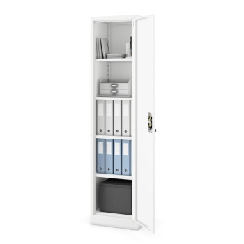 JAN NOWAK model ALEX 450x1850x400 biurowa szafa metalowa na akta: biała
