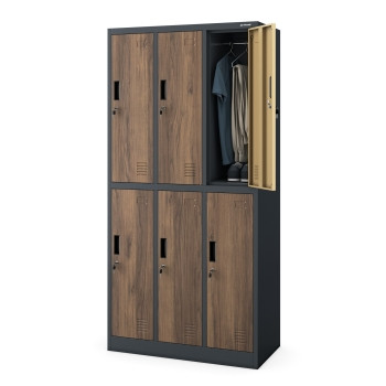 JAN NOWAK Eco Design model IGOR 900x1850x450 szafa socjalna 6-drzwiowa Antracytowa/orzech