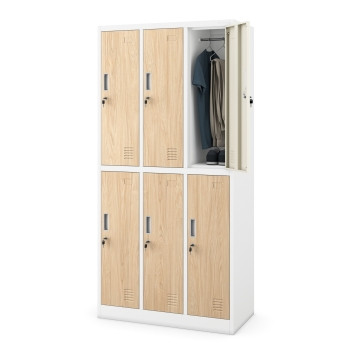 JAN NOWAK Eco Design model IGOR 900x1850x450 szafa socjalna 6-drzwiowa biała/dąb sonoma