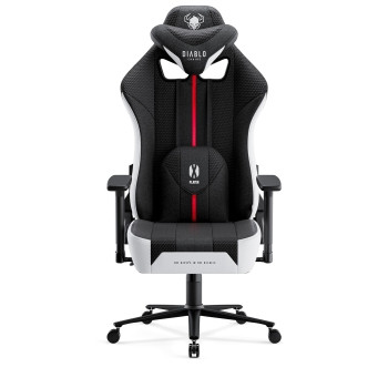 Fotel gamingowy materiałowy Diablo X-Player 2.0 czarno-biały: King Size