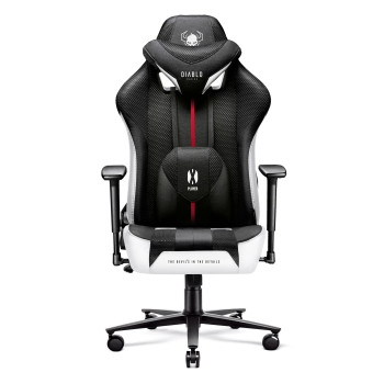 Fotel gamingowy materiałowy Diablo X-Player 2.0 czarno-biały: King Size