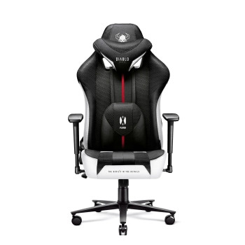 Fotel gamingowy materiałowy Diablo X-Player 2.0 czarno-biały: Normal Size