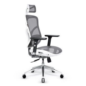 Fotel ergonomiczny Diablo V-Basic biało-szary