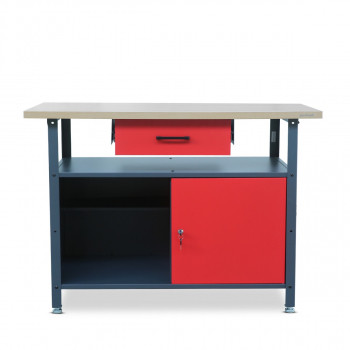 JAN NOWAK model ERIC stół warsztatowy: antracytowo-czerwony
