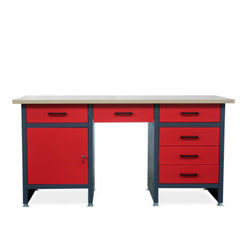 JAN NOWAK model FRANK stół warsztatowy: antracytowo-czerwony