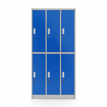 JAN NOWAK model IGOR 900x1850x450 szafa socjalna ubraniowa 6-drzwiowa szaro-niebieska