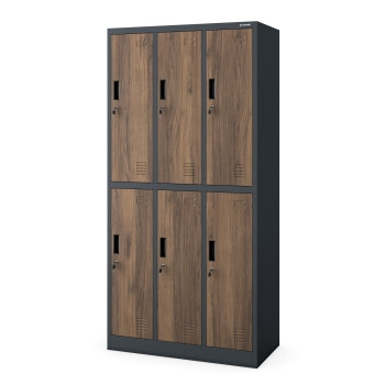 JAN NOWAK Eco Design model IGOR 900x1850x450 szafa socjalna 6-drzwiowa Antracytowa/orzech