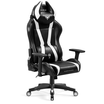 Fotel gamingowy Diablo X-Horn 2.0 czarno-biały: King Size