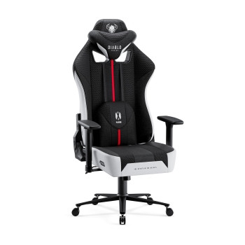 Fotel gamingowy materiałowy Diablo X-Player 2.0 czarno-biały: Normal Size