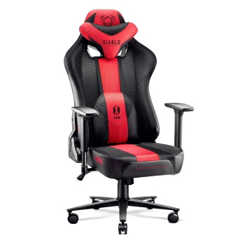 Fotel gamingowy materiałowy Diablo X-Player 2.0 karmazynowo-antracytowy: King Size