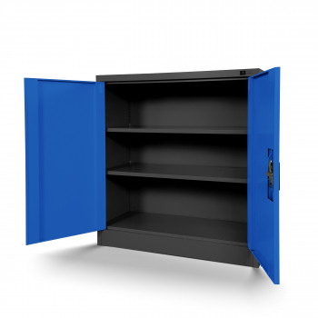 JAN NOWAK model BEATA 900x930x400 metalowa szafka z drzwiami: antracytowo-niebieska