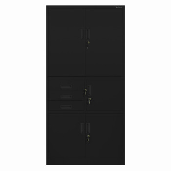JAN NOWAK model FILIP II 900x1850x400 biurowa szafa metalowa z sejfem na akta i dokumenty: czarna