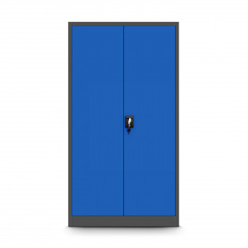 JAN NOWAK model TOMASZ 900x1850x450 biurowa szafa metalowa na akta: antracytowo-niebieska
