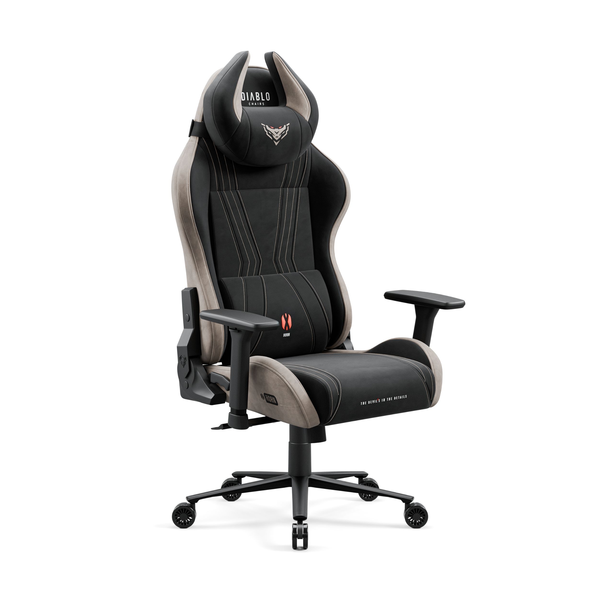 Fotel gamingowy materiałowy Diablo X-Horn 2.0, Normal Size, Camel Black 