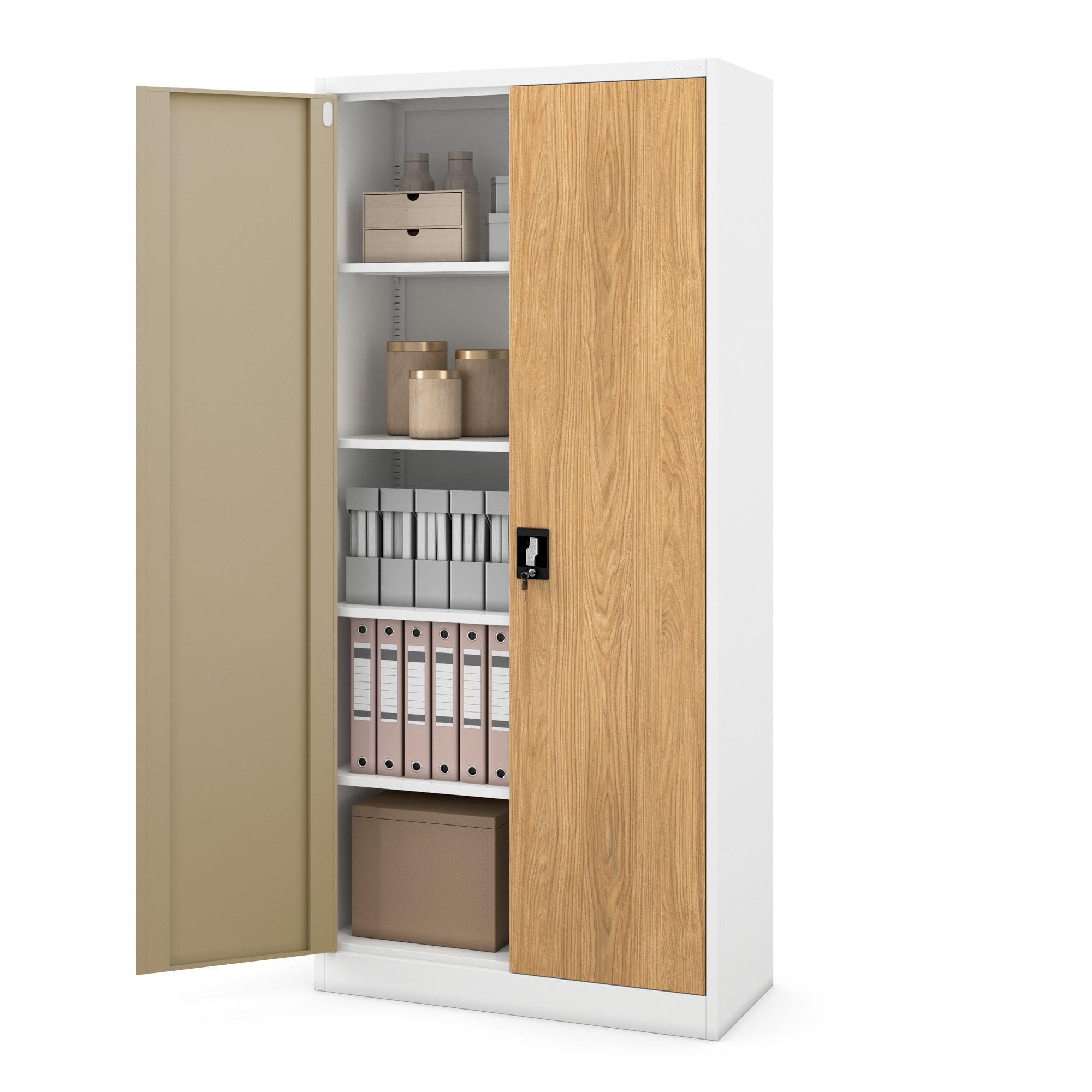JAN H (195) cabinet white RAL9003 golden oak H1950*W900*D400
