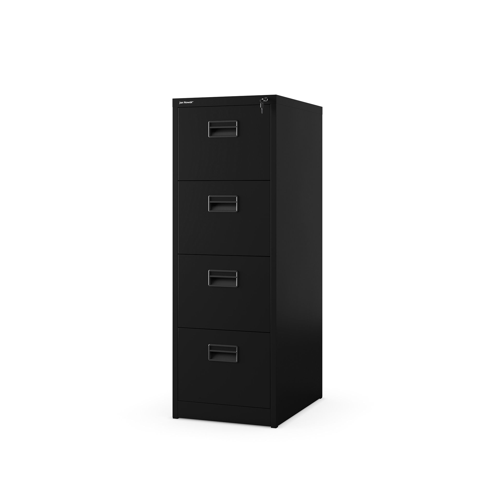 Szafa kartotekowa metalowa z 4 szufladami czarna, 460x1320x620 mm: SARA