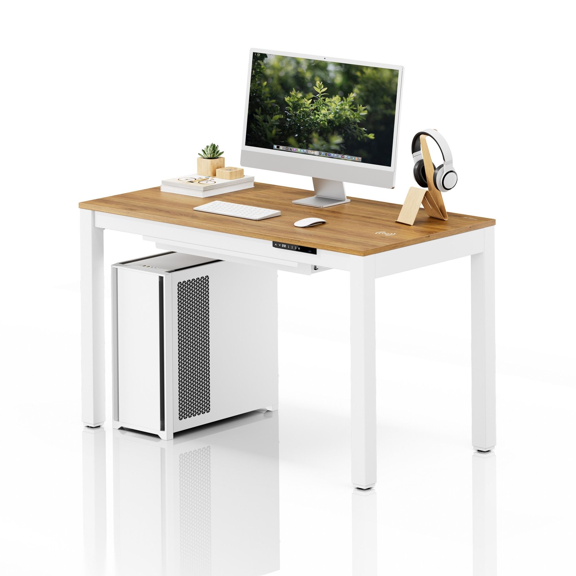 JAN NOWAK ELECTRIC TABLE EVAN, 1200*628*720-1170 mm, WHITE GOLDEN OAK
