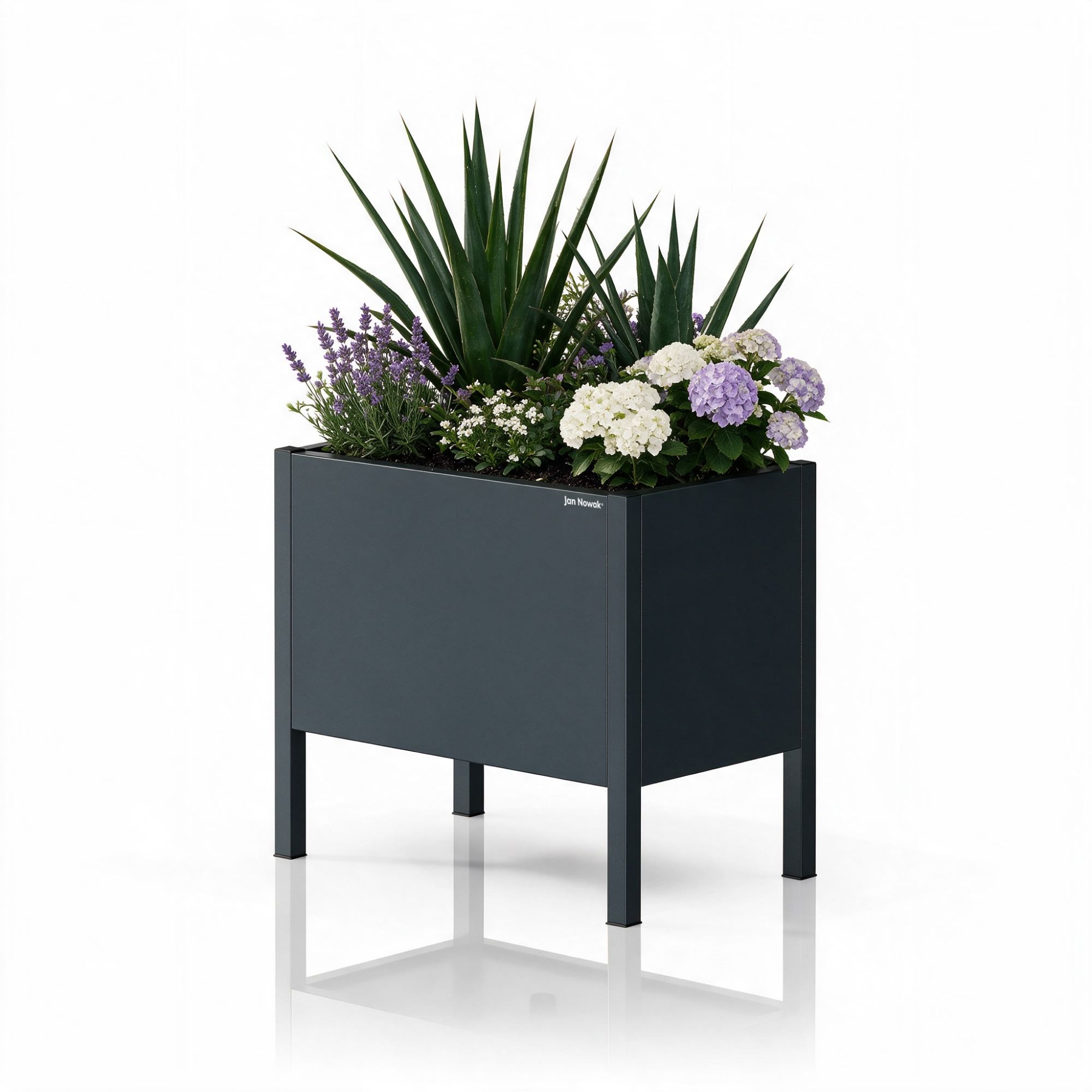 Osłona donica na kwiaty metalowa mała antracytowa, 400x350x250 mm: DAISY
