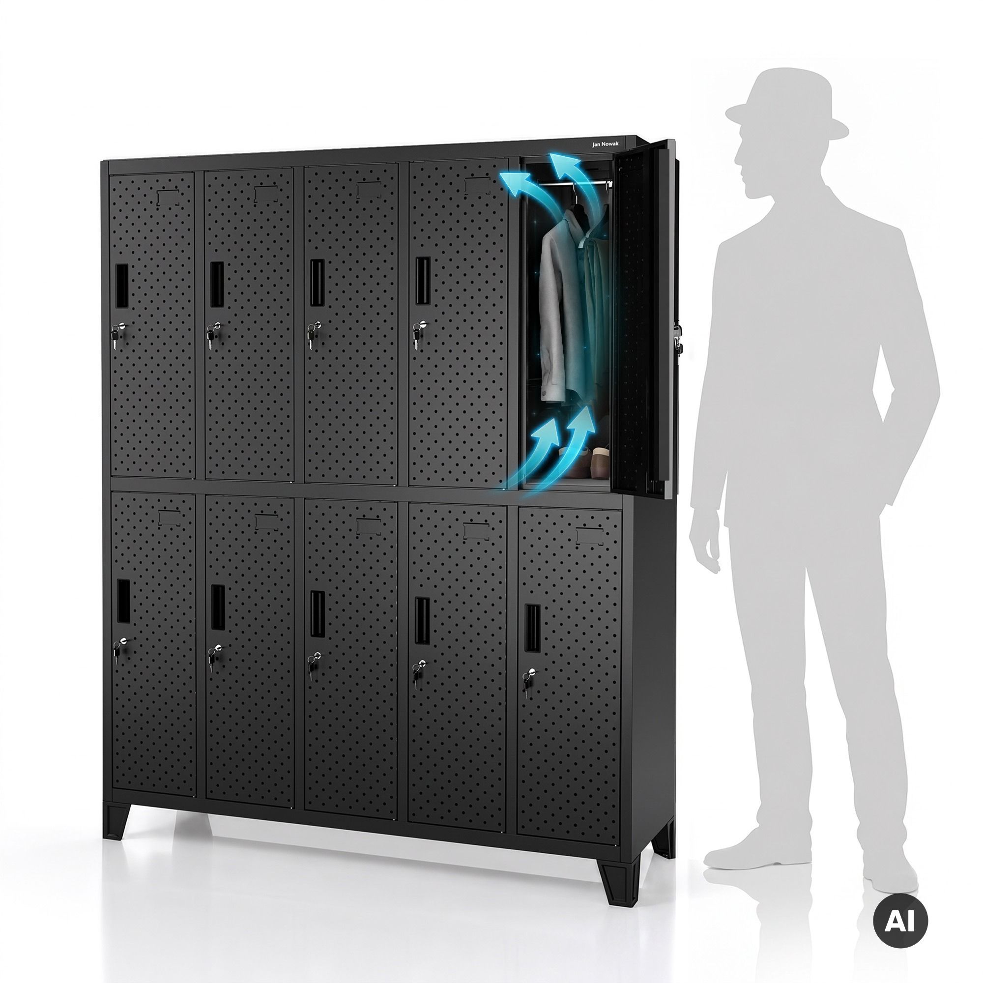 BARTEK PRO black RAL9005 H1720*W1360*D450