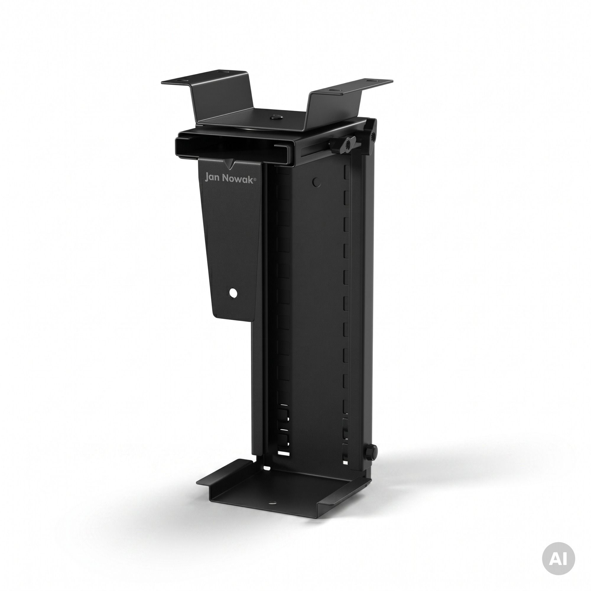 JN Uchwyt na komputer pod biurko, regulowany, metalowy, czarny: PC HOLDER