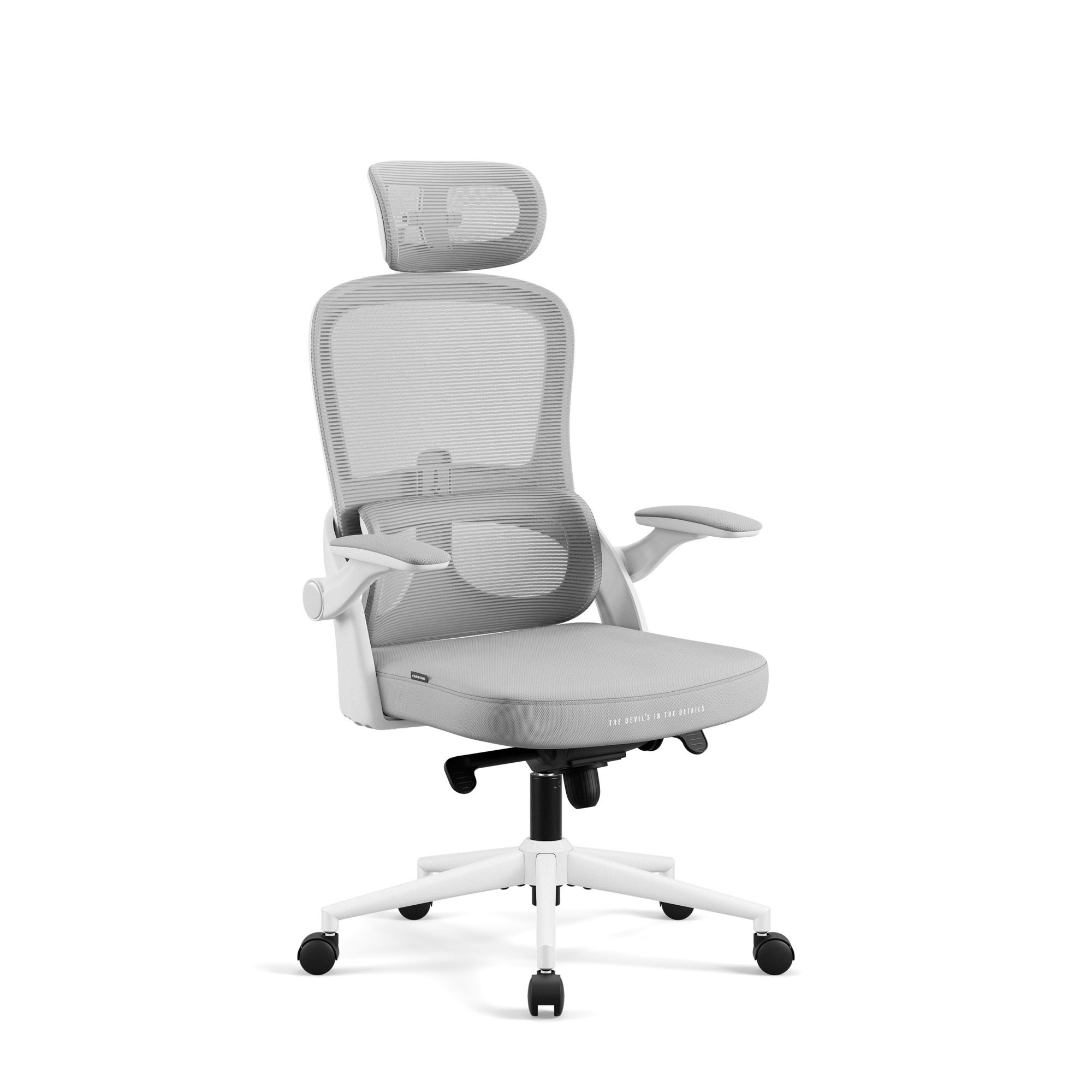 Fotel biurowy ergonomiczny jasny szary Diablo V-Light
