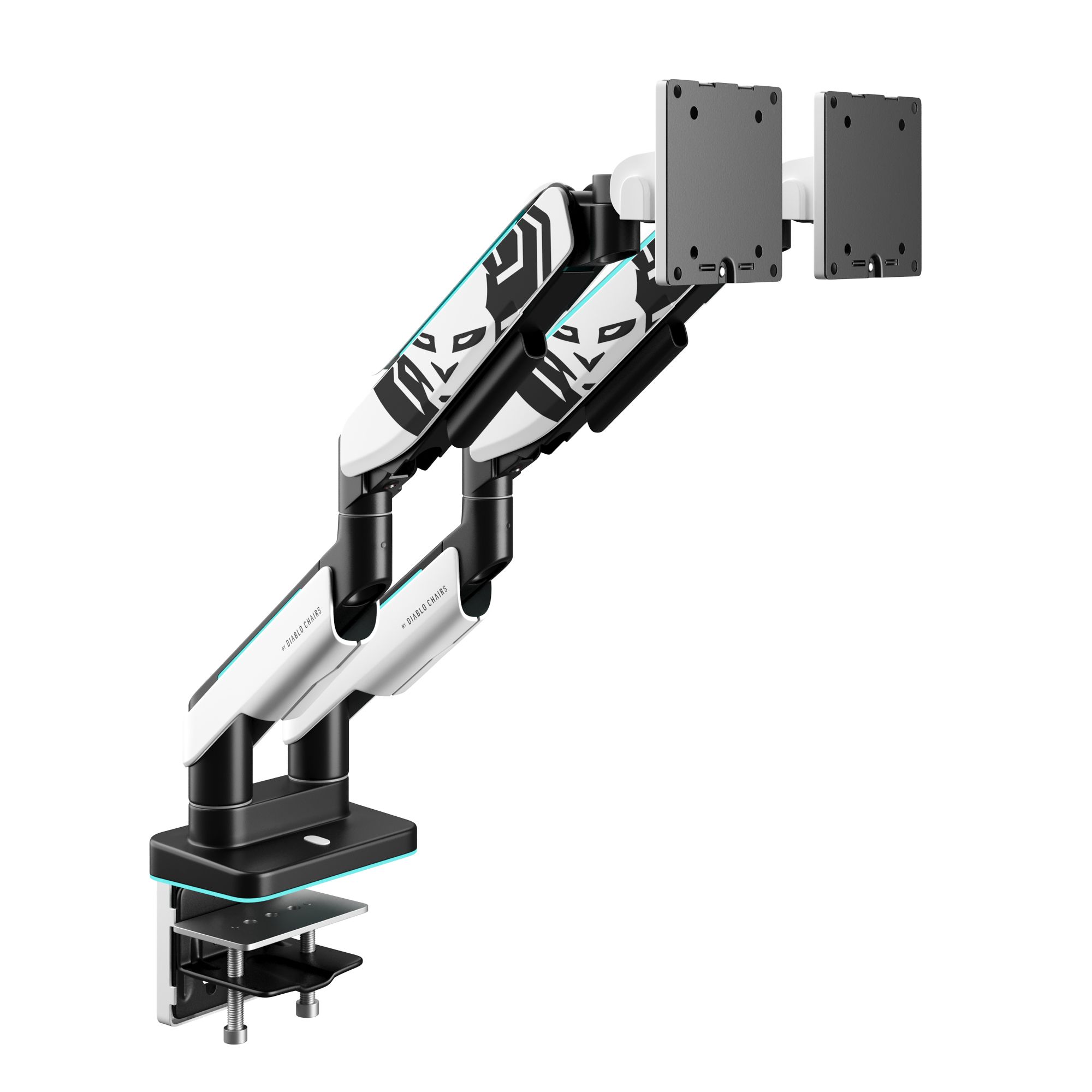 Podwójny uchwyt na monitory X-Arm Dual RGB Biały | Monitorhalterung für 2 Monitore X-Arm Dual RGB Weiß | Dual monitor arm X-Arm Dual RGB White