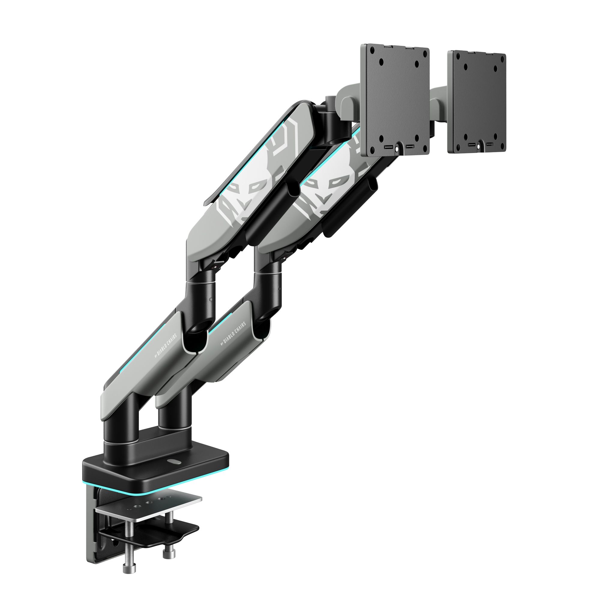 X-Arm Dual RGB Double monitor arm black-grey
