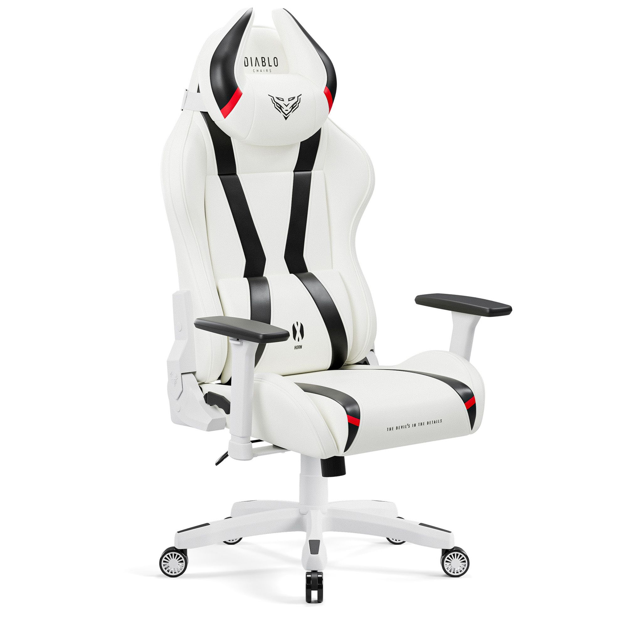 Fotel gamingowy Diablo X-Horn 2.0 biało-czarny: King Size