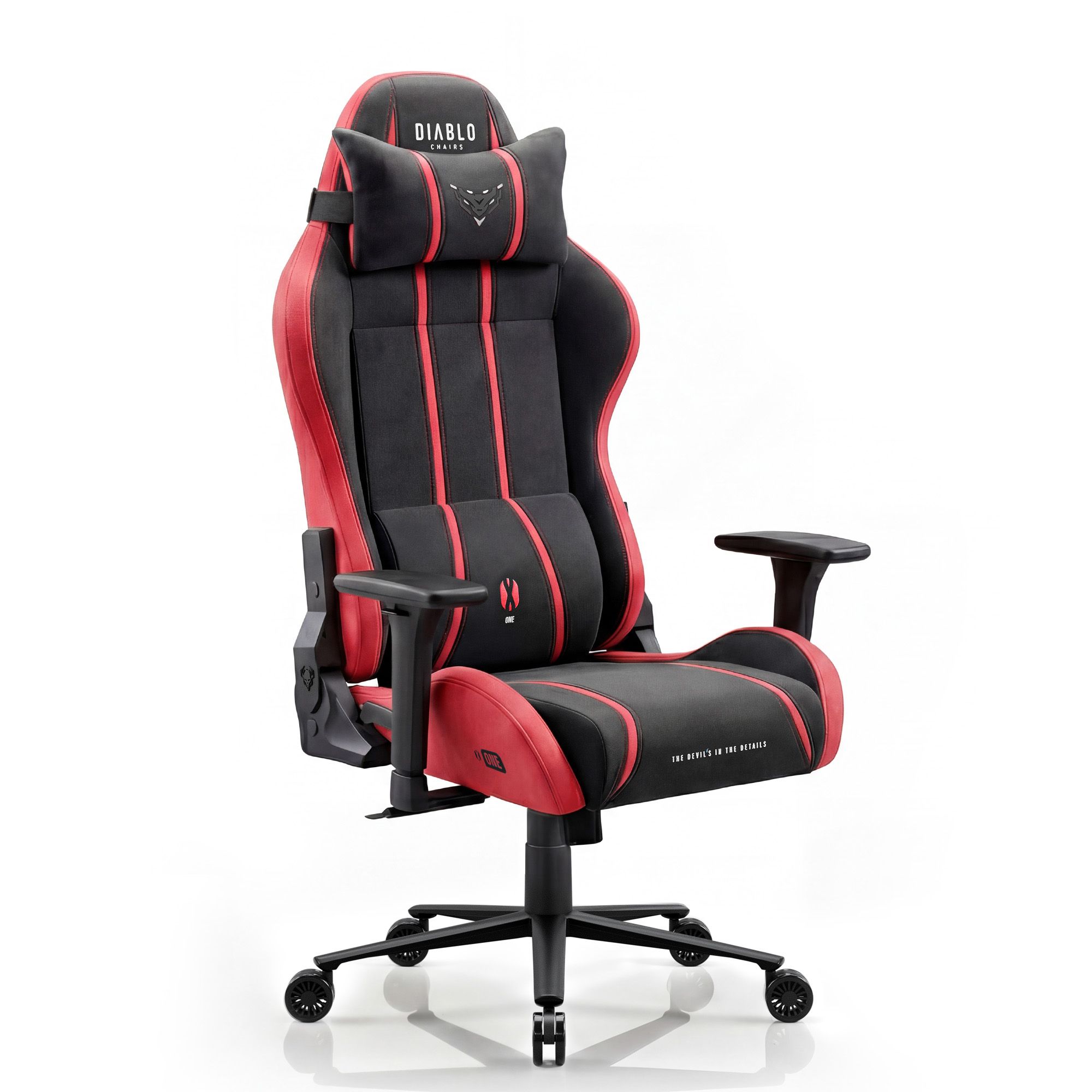 Fotel gamingowy materiałowy czarno-czerwony Diablo X-One 2.0 Bloody Mary King