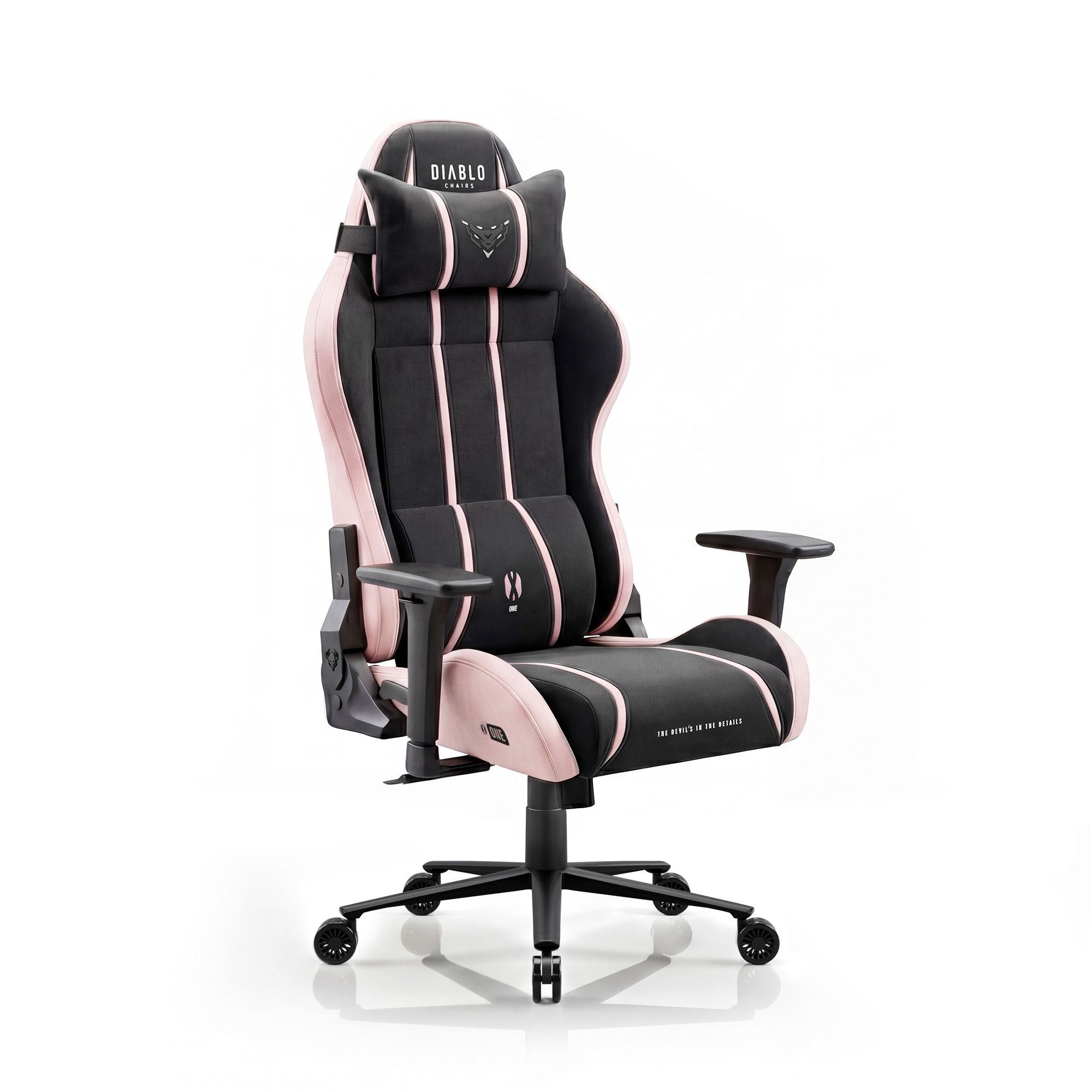 Fotel gamingowy materiałowy czarno-różowy Diablo X-One 2.0 Akira Pink Normal