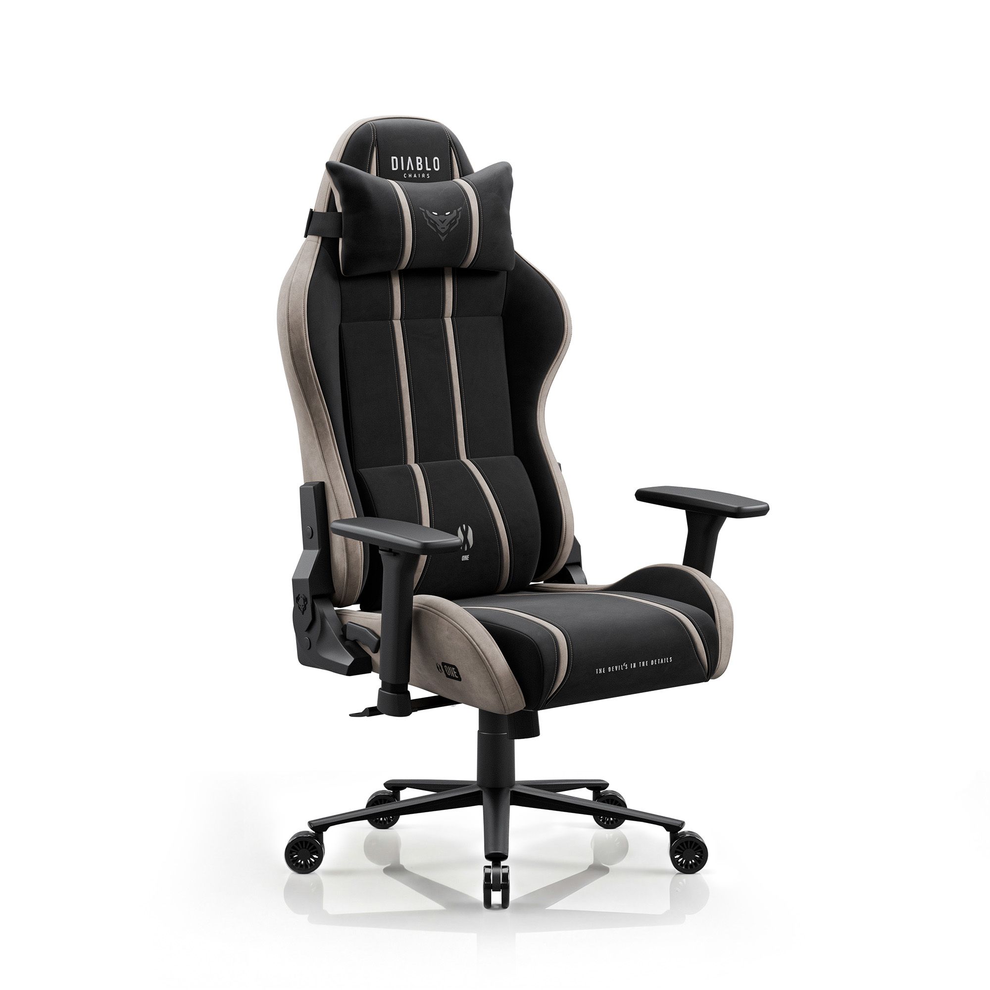Fotel gamingowy materiałowy czarno-beżowy Diablo X-One 2.0 Camel Black Normal