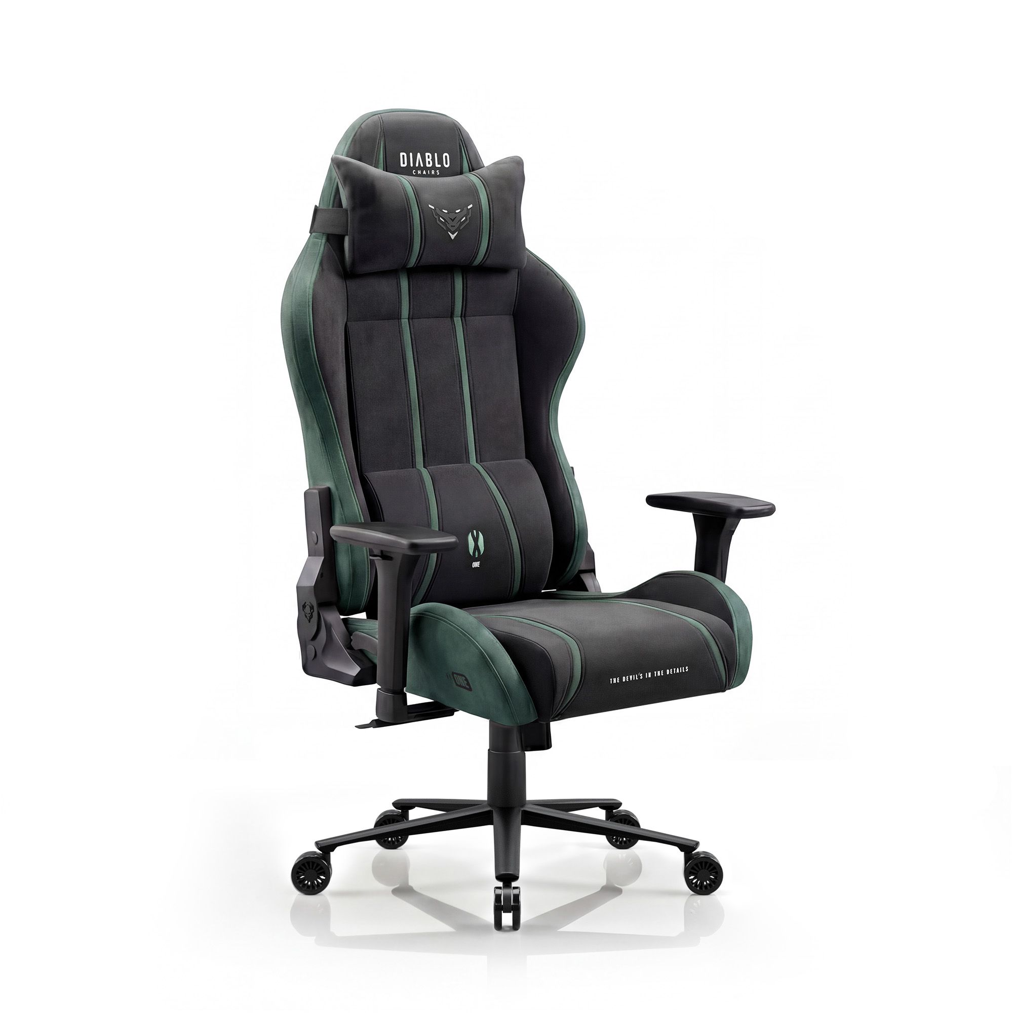 Fotel gamingowy materiałowy czarno-zielony Diablo X-One 2.0 Forest Green Normal