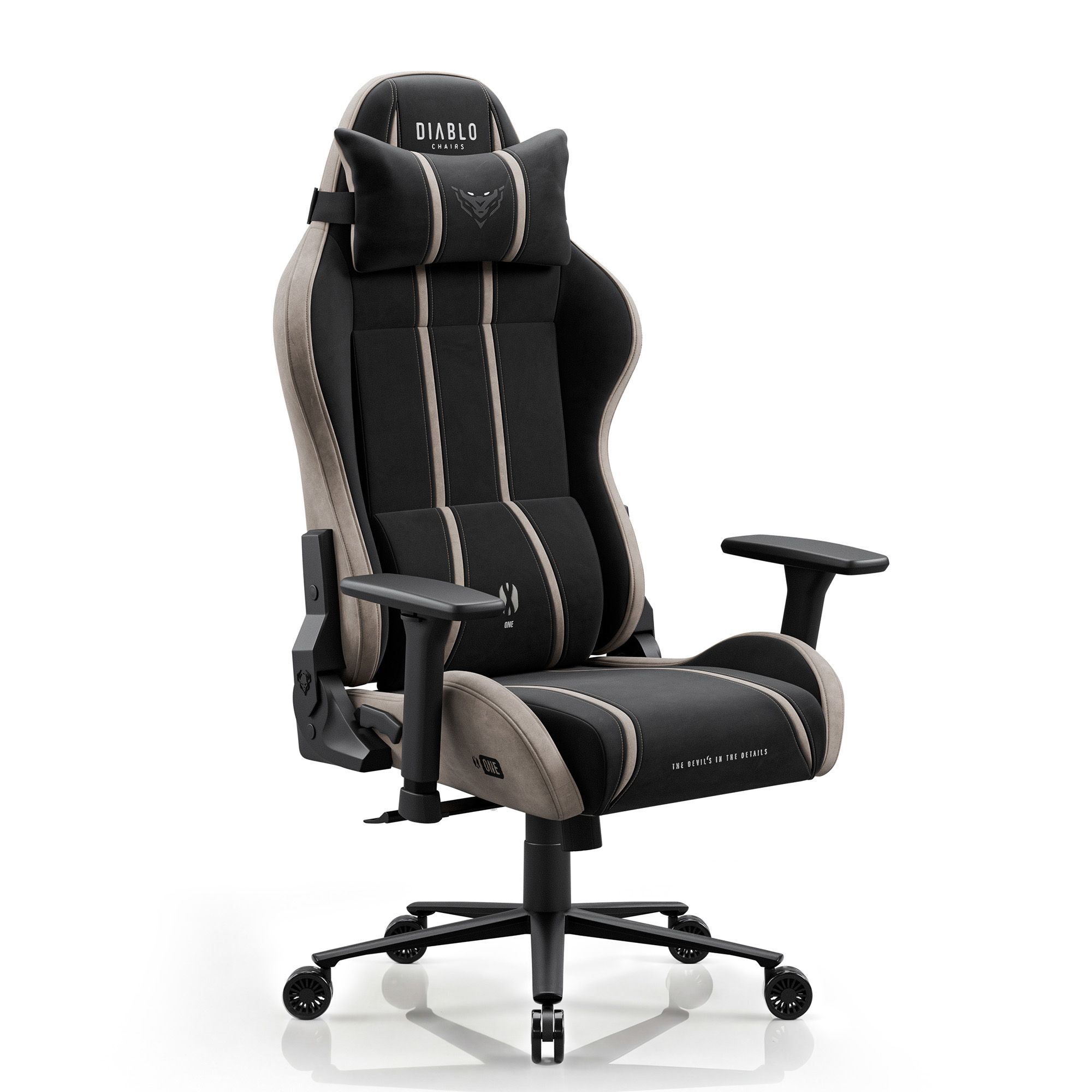 Fotel gamingowy materiałowy czarno-beżowy Diablo X-One 2.0 Camel Black King