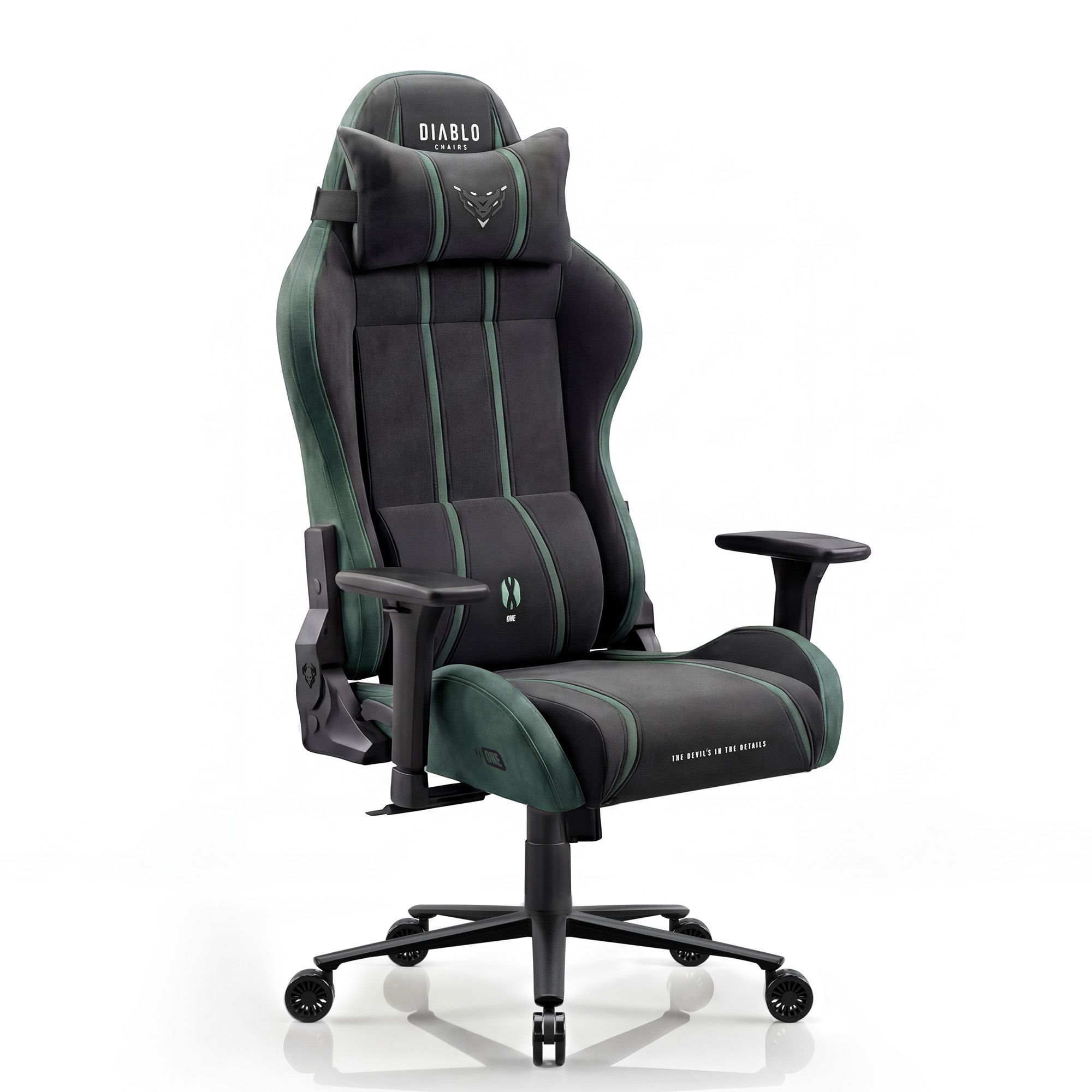 Fotel gamingowy materiałowy czarno-zielony Diablo X-One 2.0 Forest Green King