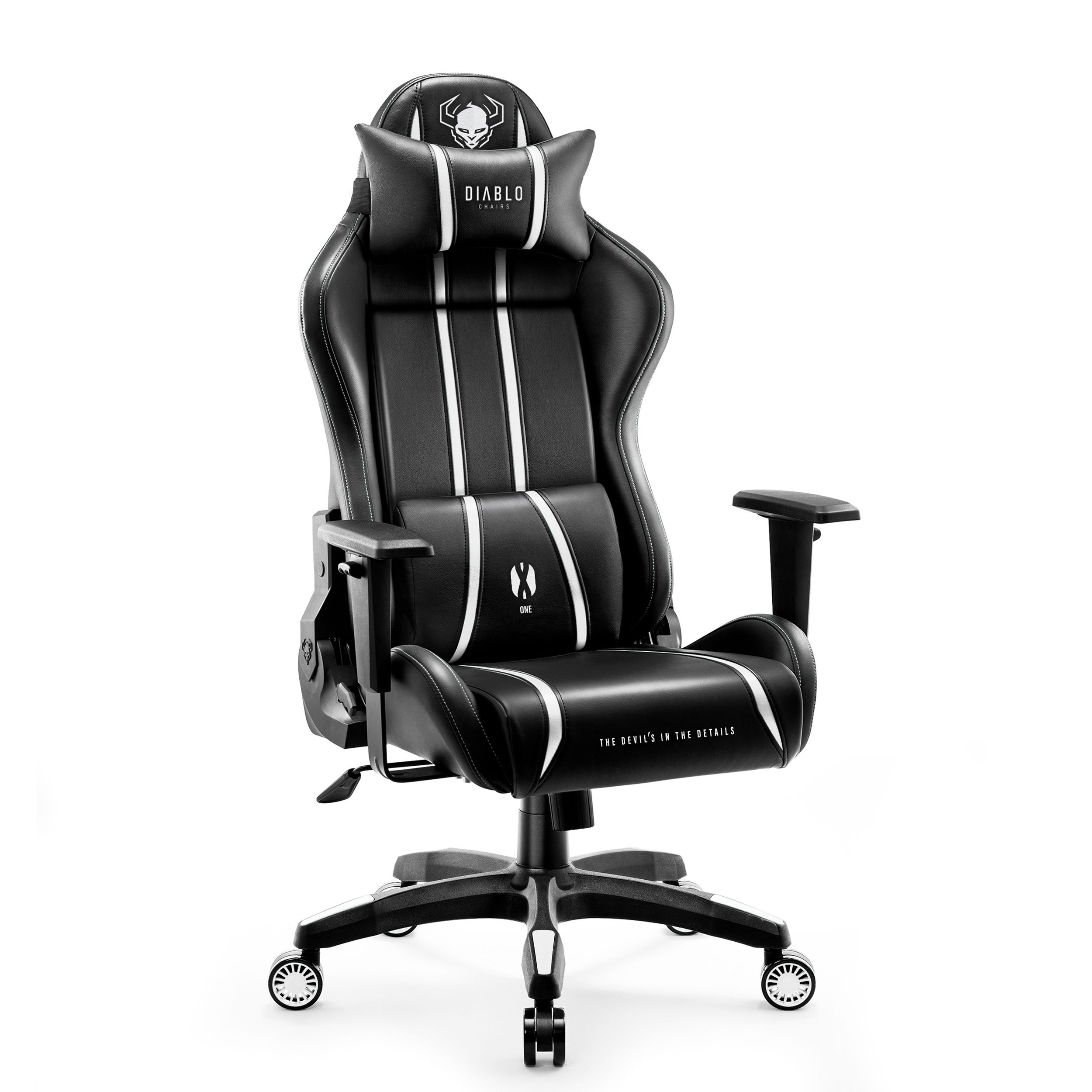 Fotel gamingowy Diablo X-One 2.0 czarno-biały: King Size