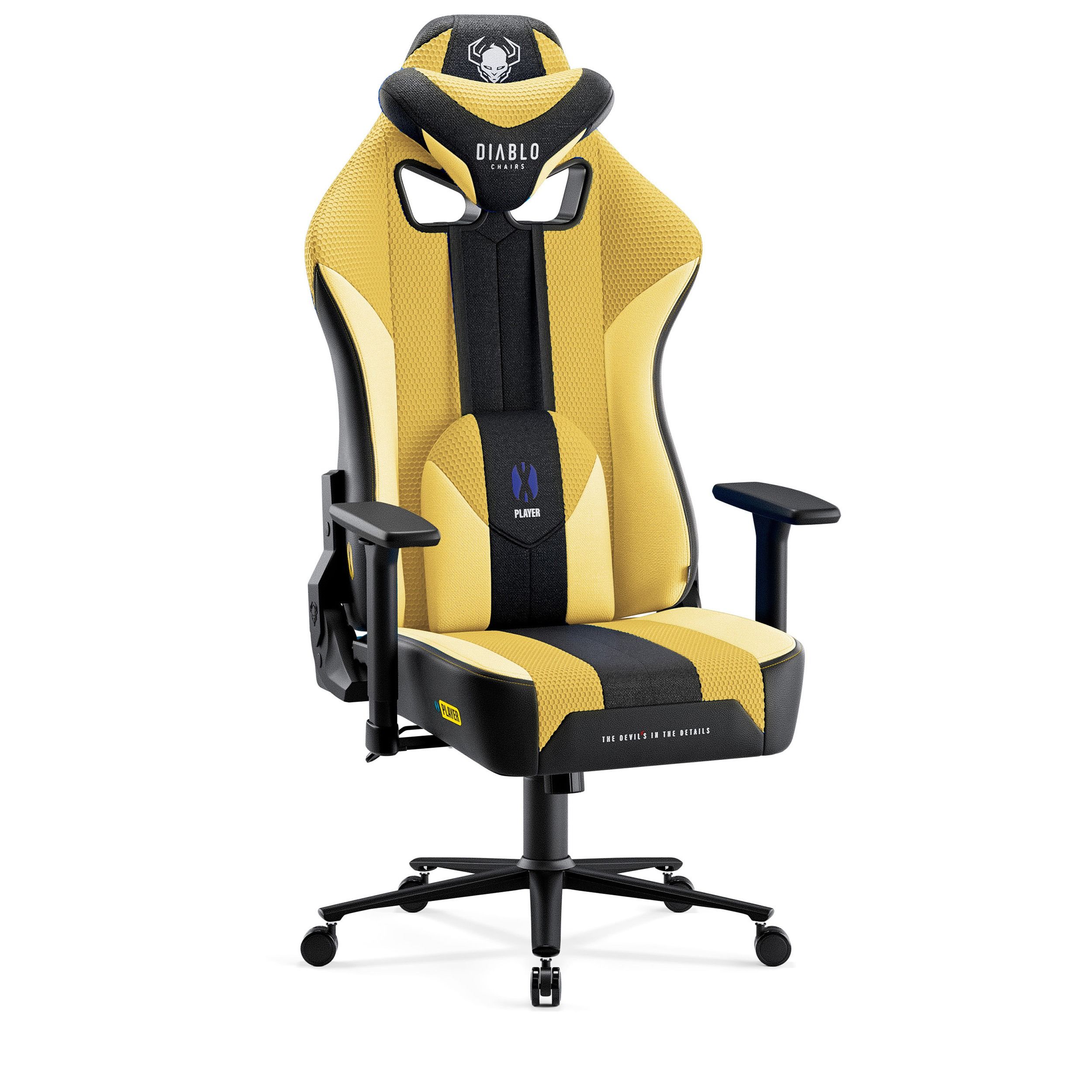 Materiałowy fotel gamingowy Diablo X-Player 2.0 King Size, Dark Sunflower